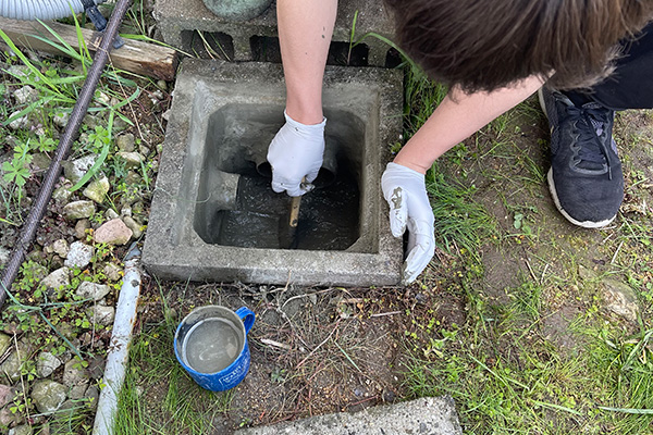 排水桝のコンクリート部分の補修