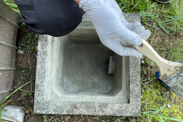 排水桝のコンクリート部分の補修